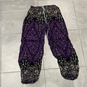 Purple and Black Patterned Pants